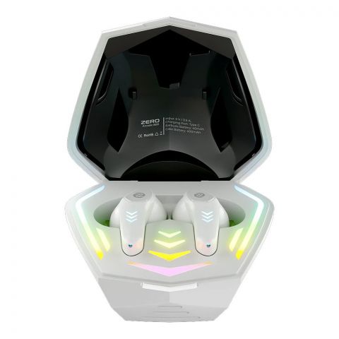 Zero Arcade 800 Wireless Earbuds, 40ms Hyper Low Latency, RGB Interface, White