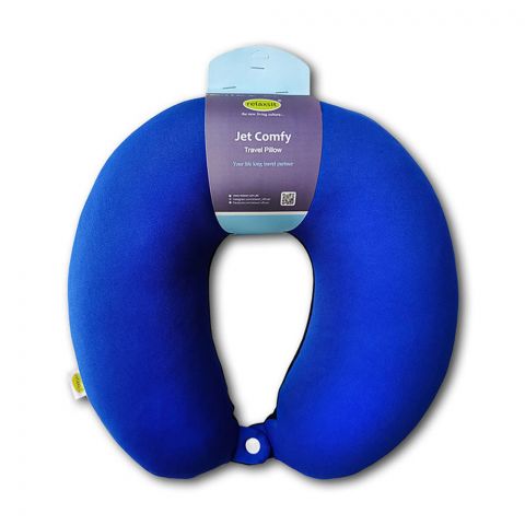 Relaxsit Fiber Two-Tone Neck Pillow, For Travel, Home & Office, Blue, 13"x12"