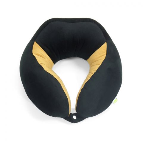 Relaxsit Velveto Neck Pillow, For Travel, Home & Office, Black, 10.63" x 10.63"