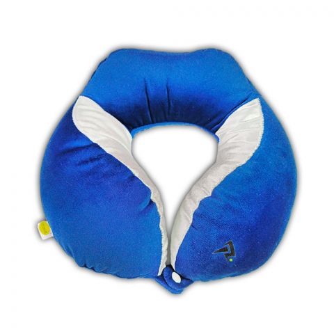 Relaxsit Velveto Neck Pillow, For Travel, Home & Office, Blue, 10.63" x 10.63"