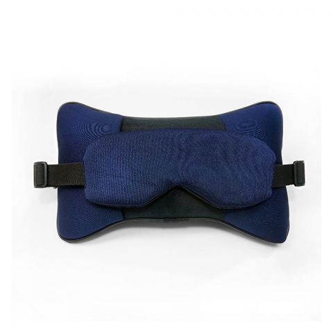 Relaxsit Travel Buddy Pro 3in1 Eye Mask, Car & Neck Pillow, For Travel, Home & Office, Navy Blue, 7" x 14"