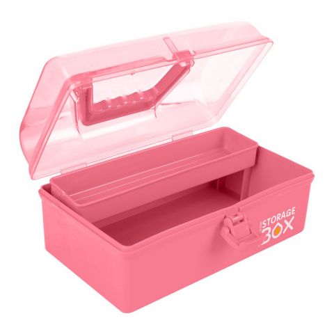 Multi-Purpose Storage Box with Tray, Ideal for Makeup, Medical, Art & Beauty Products, Pink, 2226