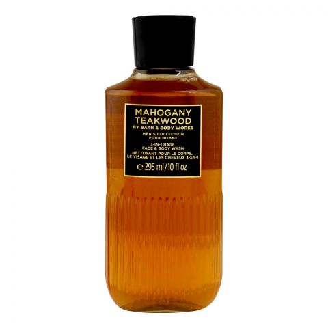 Bath & Body Works Men's Mahogany Teakwood 3in1 Hair, Face & Body Wash, 295ml