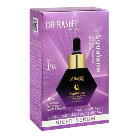 Dr. Rashel 1% Squalane Lactic Acid Resurfacing Night Serum, For All Skin Types, 35ml