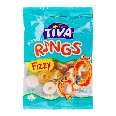 Tiva Peach Rings Fizzy Jelly, 80g