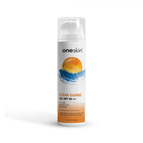 Oneskin Clear Guard Gel SPF 50++ Sunblock with Zinc Oxide, Hyaluronic Acid & Niacinamide, 50ml