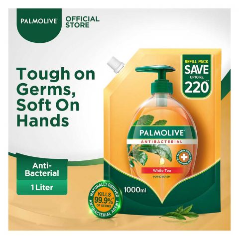 Palmolive Antibacterial White Tea Hand Wash, Refill, 1000ml