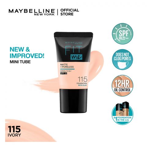 Maybelline Fit Me Matte + Poreless Liquid Foundation, 115, Ivory