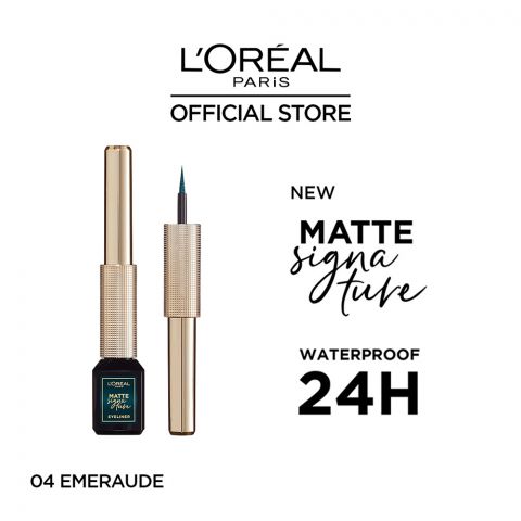 L'Oreal Paris Matte Signature Eyeliner, 04 Emeraude