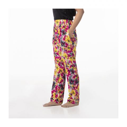 Basix Women's Linen Pajama, Yellow Bright Pink, 102-B