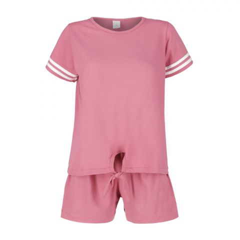 IFG Knitted Cotton Pajama Set, Tea Pink, PS-114
