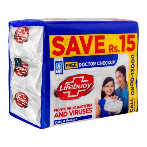 Lifebuoy Care With Activ Silver Soap, Value Pack 3x146g