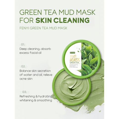 Fenyi Green Tea Mud Face Mask, 100g