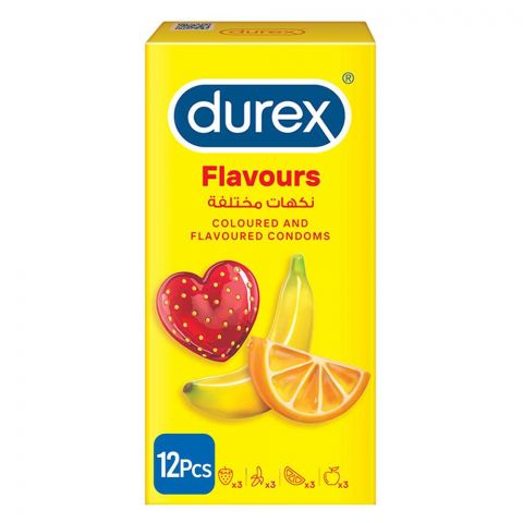 Durex Coloured & Flavoured Condoms, 12-Pack