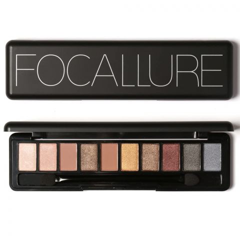 Focallure Full Featured Nude 10 Shade Eyeshadow, 01, FA-08, #EN-FA-08-1-2