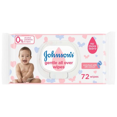 Johnson's Gentle All Over Baby Wipes, 72-Pack