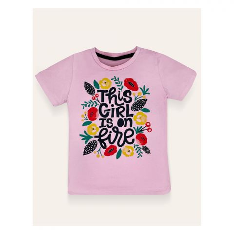 IXAMPLE Girl Is On Fire Pink Tee, IXSBTS 64014