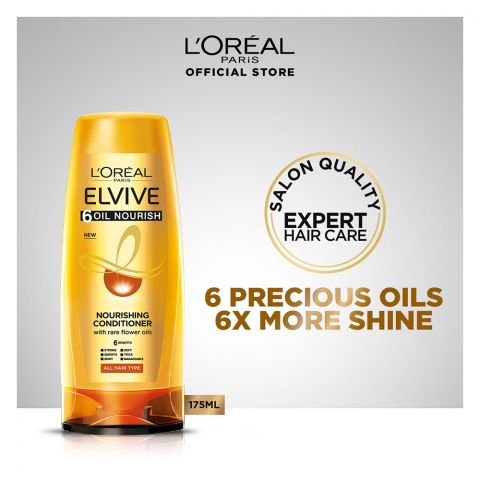L'Oreal Paris 6 Oil Nourish Scalp + Hair Nourishing Conditioner, For All Hair Types, 175ml