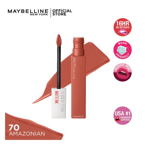 Maybelline Superstay Matte Ink Lipstick, 70 Amazonian