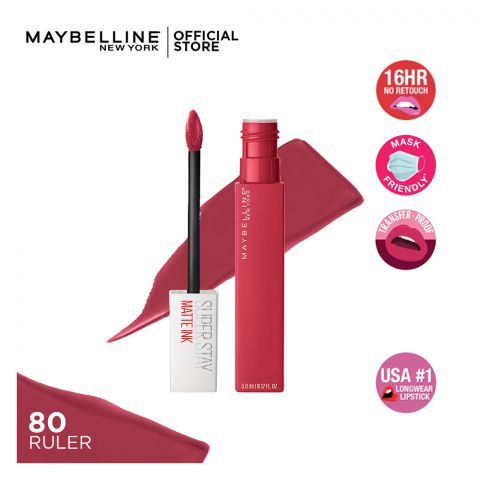 Maybelline Superstay Matte Ink Lipstick, 80 Ruler