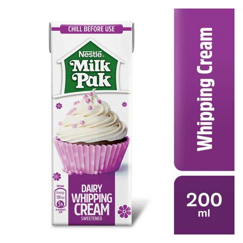 Nestle Milkpak Dairy Whipping Cream, Sweetened, 200ml