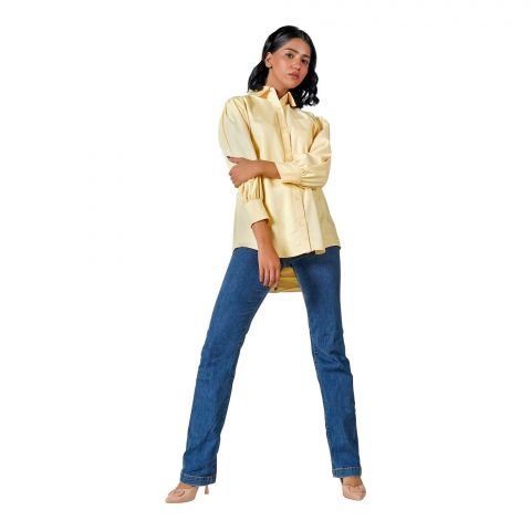 Basix Ladies Textured Fabric Lemon Western Shirt, LWS-26