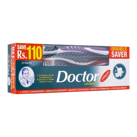 Doctor Fluoride Toothpaste, 200g, Double Saver
