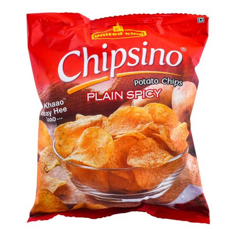 United King Chipsino Plain Spicy Potato Chips, 100g