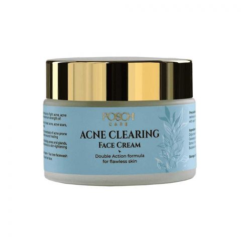 Posch Care Acne Clearing Face Cream, Double Action Formula For Flawless Skin, 50ml