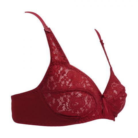 BeBelle Marvel Rosette Fabric Full Lace B-Cup Maroon, 1549