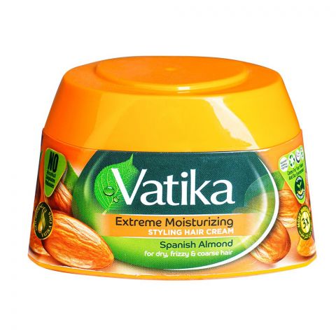Dabur Vatika Extreme Moisturizing Spanish Almond Styling Hair Cream, For Dry, Frizzy & Coarse Hair, 140ml