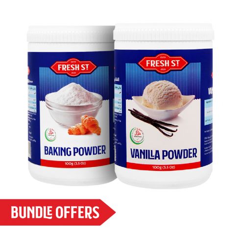 Fresh Street Vanilla Powder + Baking Powder, 100g Each, Bundle Offer