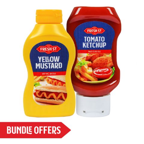 Fresh Street Tomato Ketchup, 340g + Yellow Mustard Sauce, 237ml, Bundle Offer