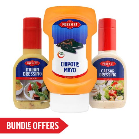 Fresh Street Italian Dressing, 237ml + Caesar Dressing 237ml + Chipotle Mayo, 300ml, Bundle Offer