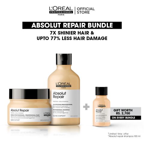 L'Oreal Professionnel Absolut Repair 300ml Shampoo & 250ml Mask, Bundle Offer