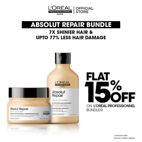 L'Oreal Professionnel Absolut Repair 300ml Shampoo & 250ml Mask, Bundle Offer