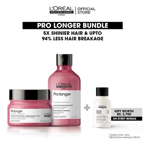 L'Oreal Professionnel Pro Longer 300ml Shampoo & 250ml Mask, Bundle Offer