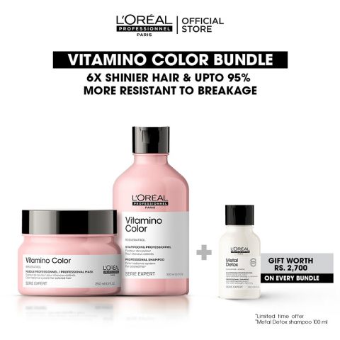 L'Oreal Professionnel Vitamino Color 300ml Shampoo & 250ml Mask, Bundle Offer