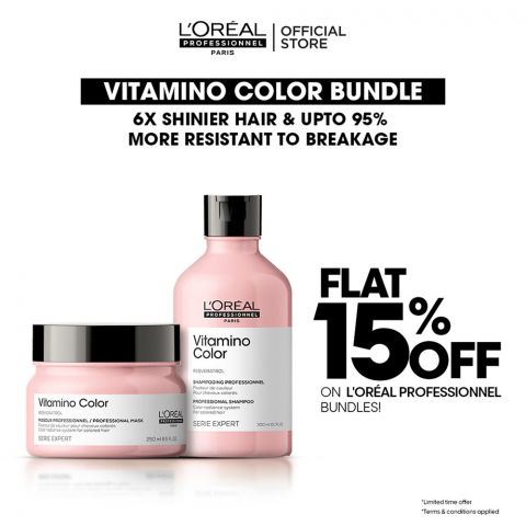 L'Oreal Professionnel Vitamino Color 300ml Shampoo & 250ml Mask, Bundle Offer