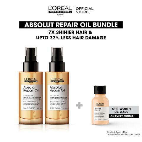 L'Oreal Professionnel Absolut Repair Hair Serum 90mlx2, Bundle Offer