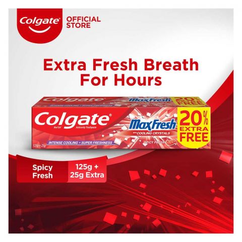 Colgate Max Fresh Red Gel Spicy Fresh Tooth Paste 125g+25g 20% Extra Free