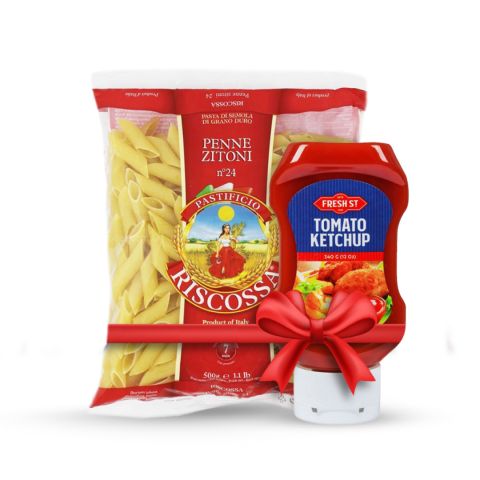 Promo Pack Riscossa Penne Zitoni Pasta 500gm + Fresh Street Tomato Ketchup 340gm