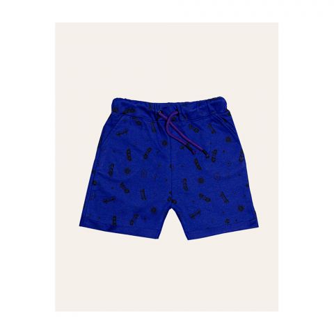 IXAMPLE Boys Ink Blu Printed Shorts