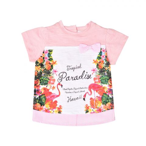 IXAMPLE Girls Tropical Fashion Tee, Pink, IXSGTS 64051