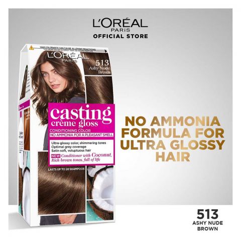 L'Oreal Paris Casting Hair Color, 513 Ashy Nude Brown