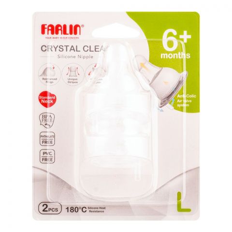 Farlin 9+ Months Momfit Anti-Colic Nipple, BPA/PVC Free, 2-Pack, Standard Neck, H-1-M