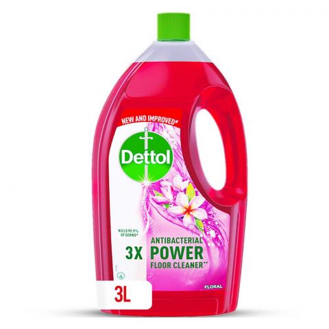 Dettol Antibacterial Power Floor Cleaner, Floral, 3 Liters