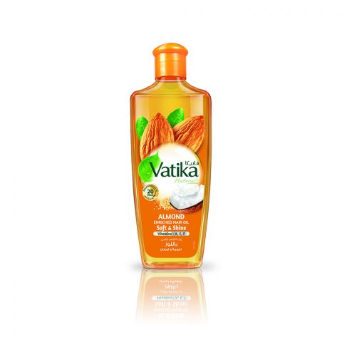 Dabur Vatika Naturals Soft & Shine Almond Enriched Hair Oil, Vitamins-A,E,F, 200ml