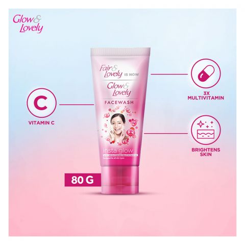 Fair & Lovely Is Now Glow & Lovely Insta Glow Face Wash, 80g