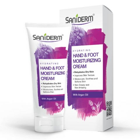 Saniderm Hydrating Hand & Foot Moisturizing Cream, With Argan Oil, 50g